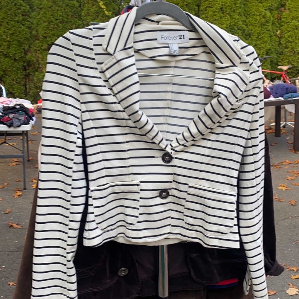 White and Black blazer